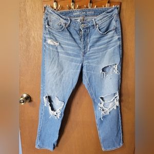 American Eagle Low Rise Tomgirl Jeans with Destruction